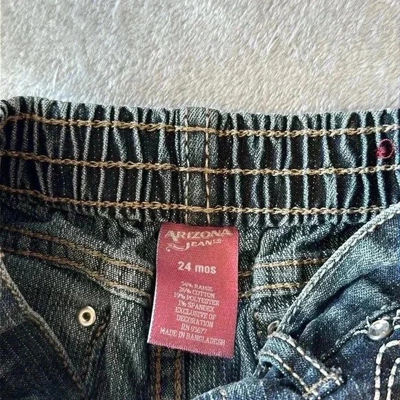 Arizona Jean Co - Denim pants with butterfly design on the front. Size 24 months - Picture 3 of 4